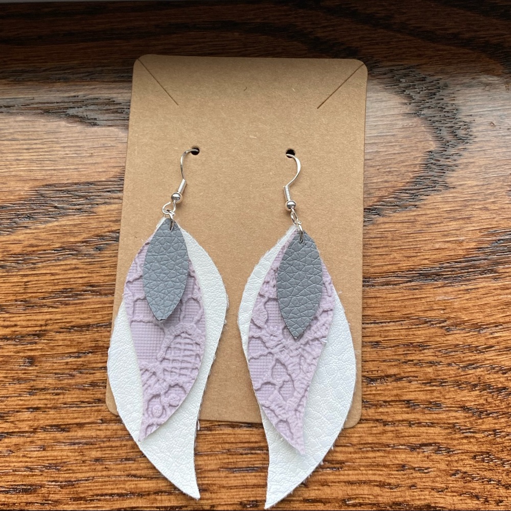 Faux leather earrings